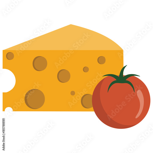 Cheese presentation unique creative concept isolated vector illustration on white background