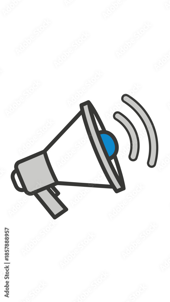 Fototapeta premium A megaphone is being used to amplify sound waves in a public setting.