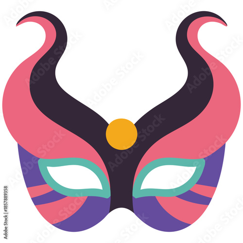 Carnival mask Halloween masquerade costume element vector illustration colored icon on white background