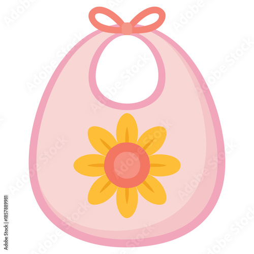 Baby apron bib flat icon for websites print templates promotional materials infographics apps isolated vector illustration on white background