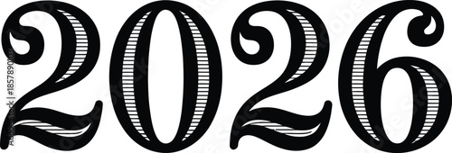The year 2026 in elegant black numerals on a light background, symbolizing future events