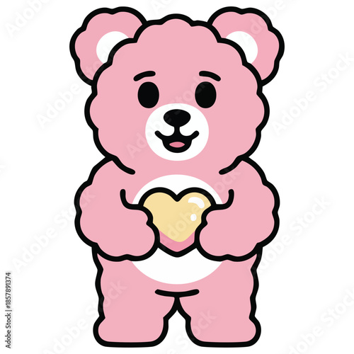 cute candy bear marmalade jelly bear sweet juicy character element for children postcards vector illustration