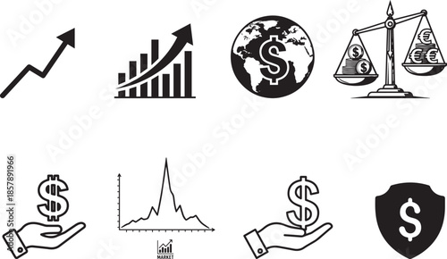 Financial growth and investment icons