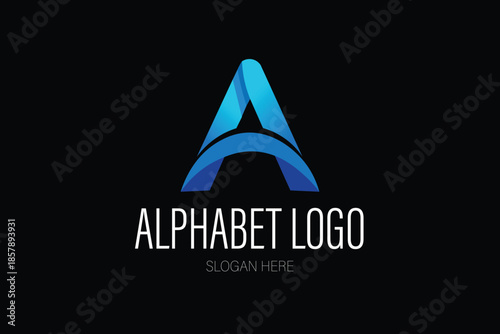 Modern blue stylized letter A icon for business branding and technology identities Vector logo template