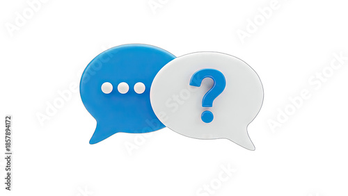 Speech Bubbles with Question Mark and Dots Concept