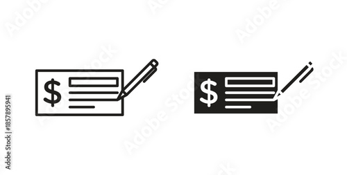 Money check icons designs can be used for mobile, ui, websites