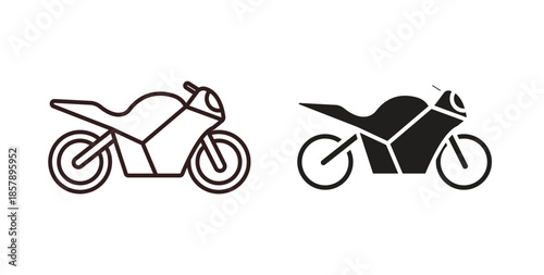 Motorcycle icons designs can be used for mobile, ui, websites