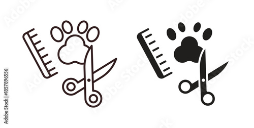 Pet grooming icons designs can be used for mobile, ui, websites