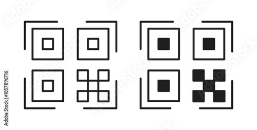 Qrcode icons designs can be used for mobile, ui, websites