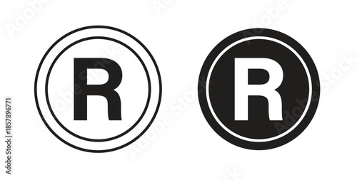 Registered icons designs can be used for mobile, ui, websites