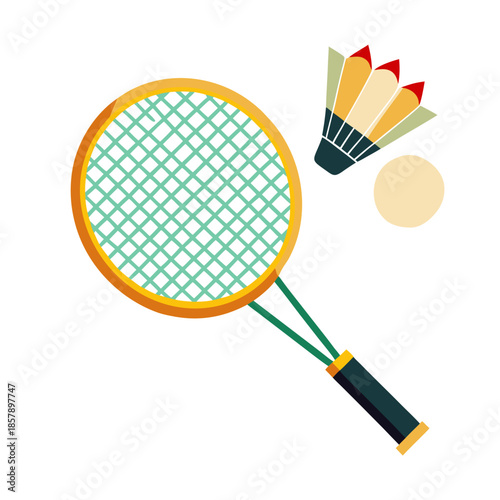 Vibrant badminton racket and shuttlecock set for energetic play