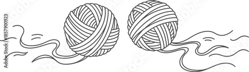 Two skeins of yarn with loose ends skein ball thread string fiber