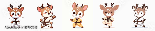 cute deer vector in shaolin costume