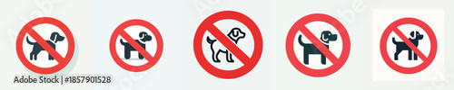 vector sign prohibiting dogs from entering