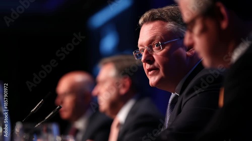 Businessmen discussing at conference