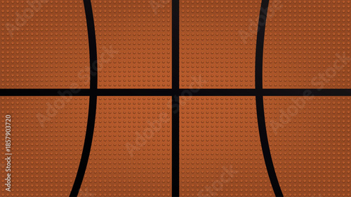 Basketball texture. Sport ball leather skin pattern, basketball closeup background orange rubber wallpaper game banner tournament abstract design cartoon classy vector illustration