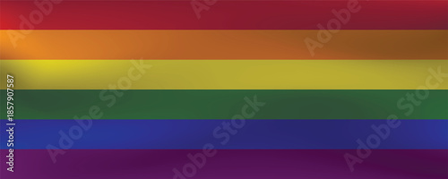 Flag LGBT squared icon, badge or button. Template design, vector illustration. Love wins. LGBT symbol in rainbow colors. Gay pride silk textile background.