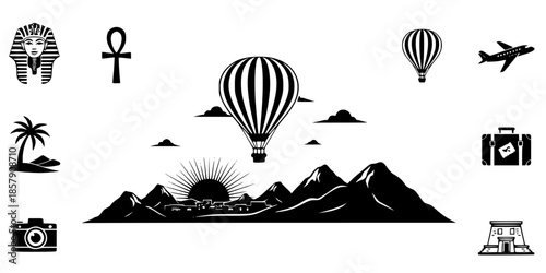 Luxor Hot Air Balloon Sunrise Adventure Silhouette