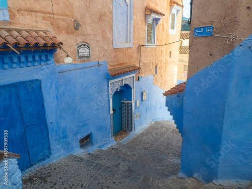 Streets of Chefchaouen, famous blue village, Morocco