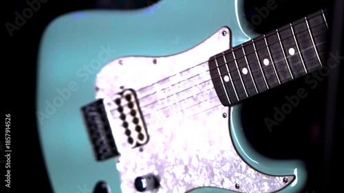 Man playing electric guitar close up Brooklyn New York