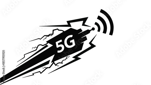 5G network speed internet connectivity fast wireless communication technology illustration