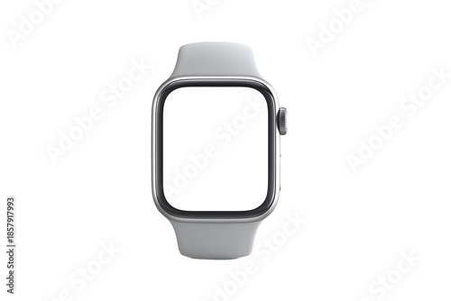 Smart watch with a blank screen on a gray background ready for user customization and various applications