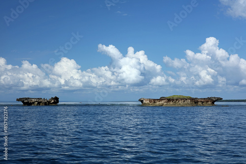 Landscape of islands in Kisite-Mpunguti Marine National Park in Kenya