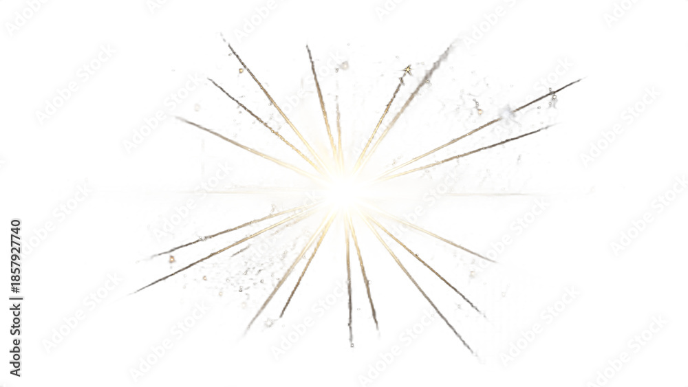 Fototapeta premium Bright White Star Burst Light Effect with Glowing Lens Flare Effect