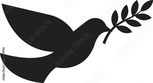 Peace dove carrying an olive branch flat design