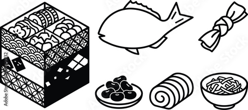 Japanese Food Icons for Traditional Celebrations