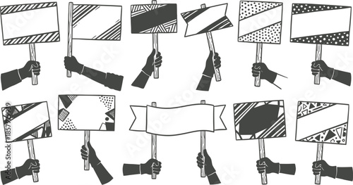 Blank protest signs for social justice movements