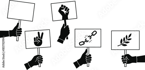 Blank protest signs for social justice movements