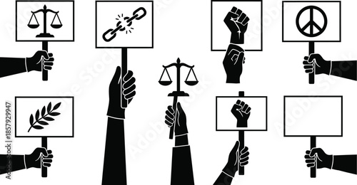 Blank protest signs for social justice movements