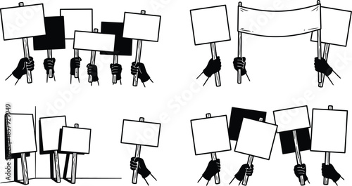 Blank protest signs for social justice movements