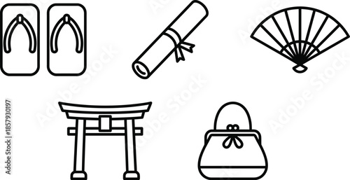 Seijin no Hi Flat Design Japanese Icons