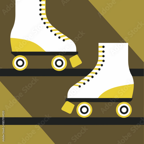 80s Style Retro Roller Skates Icon