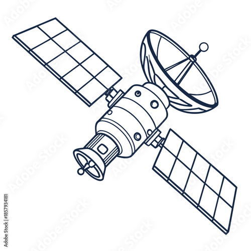 Orbital Communication Satellite Vector