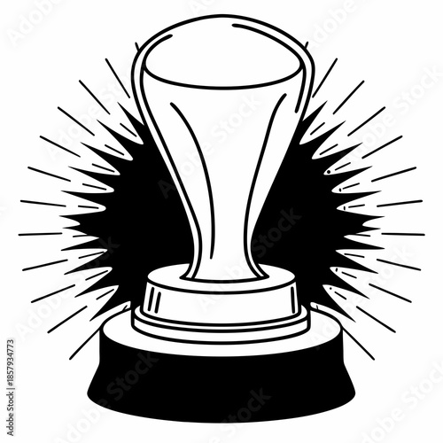 Gold Trophy Award Minimal Flat Vector