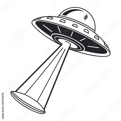 Alien Flying Saucer Flat Vector Icon