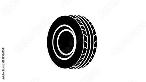 Vector illustration of a car tire on transparent background, graphic design