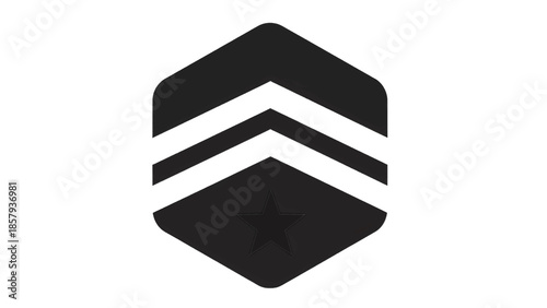 Vector illustration of military chevron rank insignia on transparent background