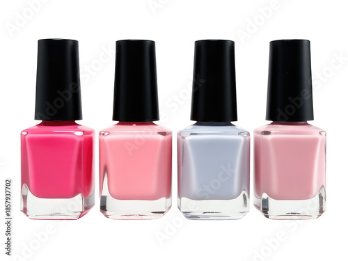A collection of three bottles of nail polish displayed side by side