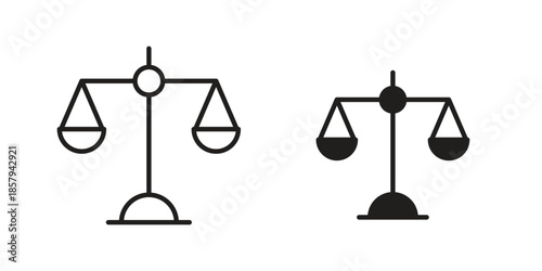 Balance scale icons. Outline and filled icons. Vector Graphic. EPS 10
