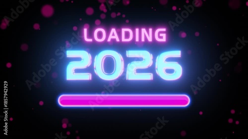 Glowing Loading 2026 New Year Transition with Funky Particles