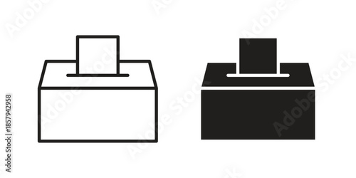 Ballot icons. Outline and filled icons. Vector Graphic. EPS 10
