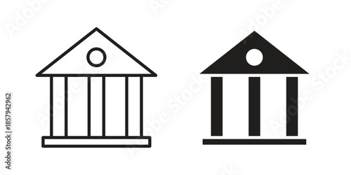 Bank icons. Outline and filled icons. Vector Graphic. EPS 10
