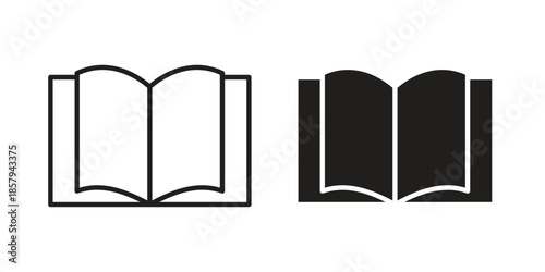 Book icons. Outline and filled icons. Vector Graphic. EPS 10