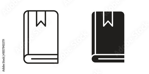 Book bookmark icons. Outline and filled icons. Vector Graphic. EPS 10