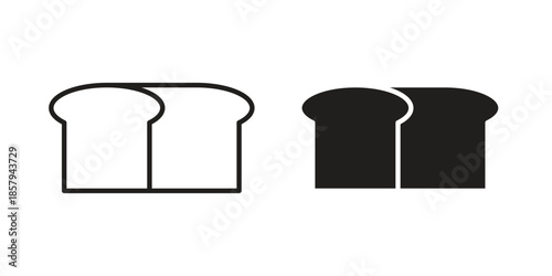Bread icons. Outline and filled icons. Vector Graphic. EPS 10