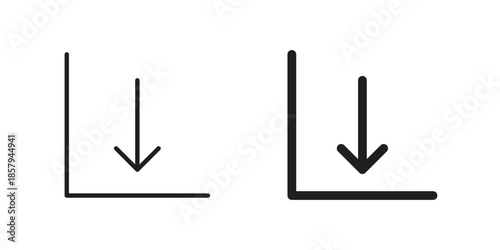 Chat arrow down icons. Outline and filled icons. Vector Graphic. EPS 10